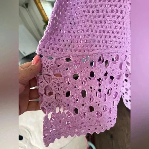 Roamans Floral Crotchet Purple Tunic Cover up Sz 4X - Picture 8 of 14